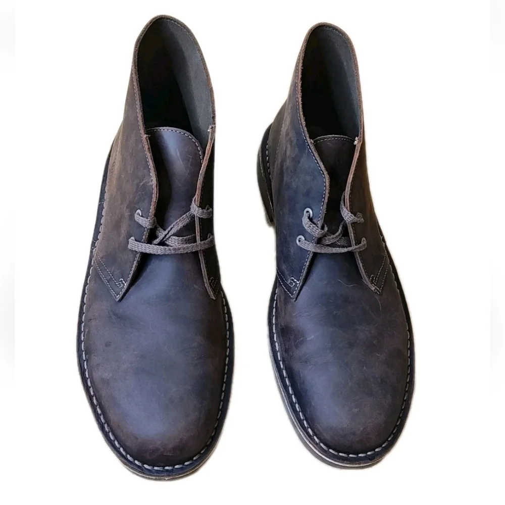Clarks Brown Leather Chukkas Desert Boots Men Sz 11M Bushacre 2 Ultimate Comfort